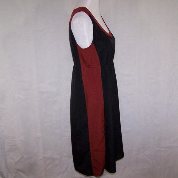 Eddie Bauer Dress Womens 8 Colorblock Sleeveless Lined Scoop Neck Black Brown - Picture 6 of 10